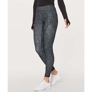 Lululemon Black Speckle Lead the Pack 28" Legging Size 6 Athleisure Workout